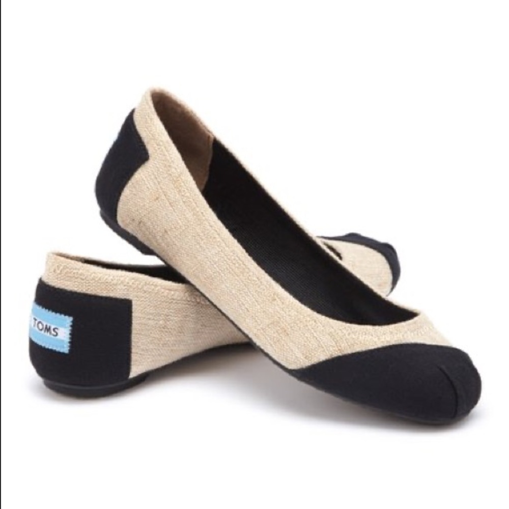 TOMS Alessandra Burlap Ballet Flat Size 8